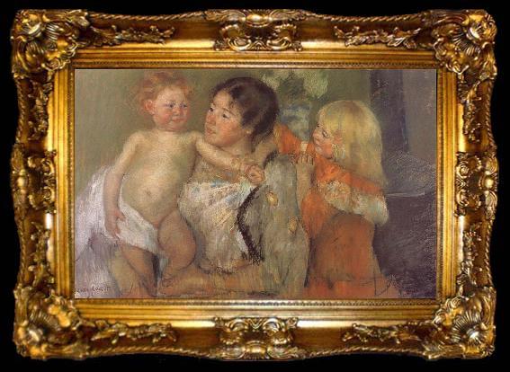 framed  Mary Cassatt After the bath, ta009-2